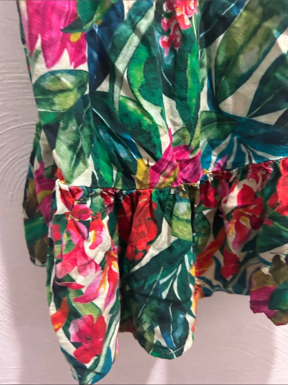 Primark Kids Floral One-Piece Dress - Green Tropical Print
